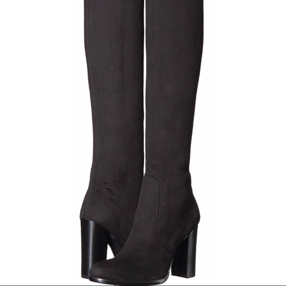 Black over the knee suede boots
